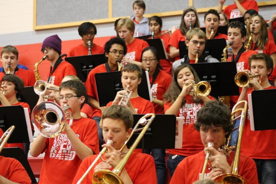 Pep Band plays with spirit, to support basketball team