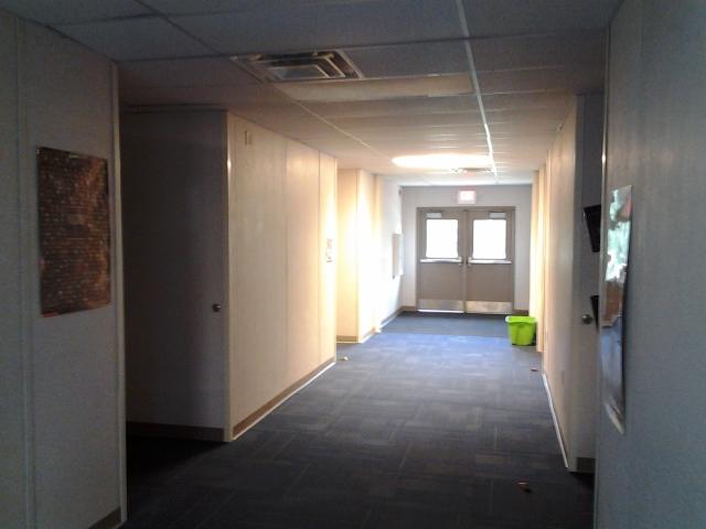 A view of the hallway connecting all four of the new portables.