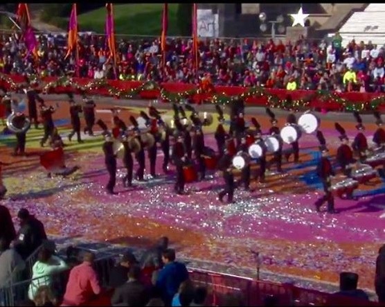 The Fishers Tiger Marching Band performs at the Philadelphia Thanksgiving Day Parade.