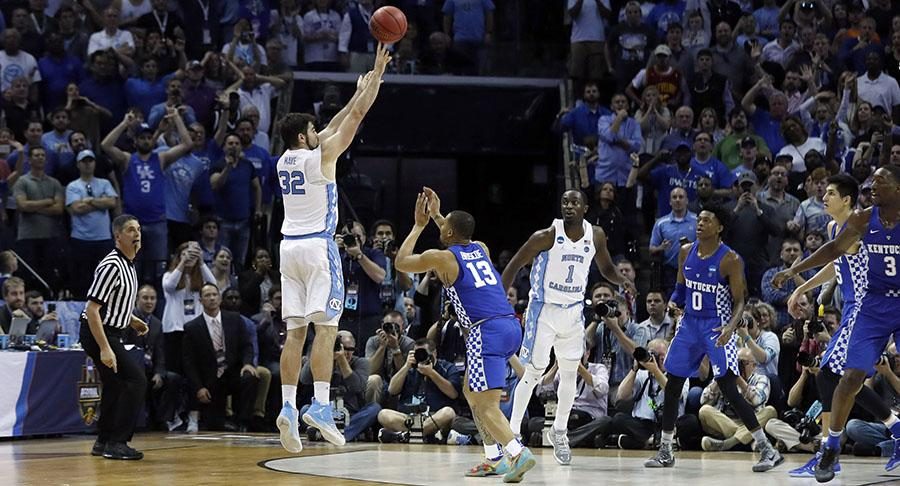 North+Carolinas+Luke+Maye+shoots+the+game+winning+shot+against+Kentucky+in+the+Elite+Eight+games+on+Sunday%2C+March+26.+North+Carolina+wins+75-73.+Photo+used+with+permission+of+Tribune+News+Service.++