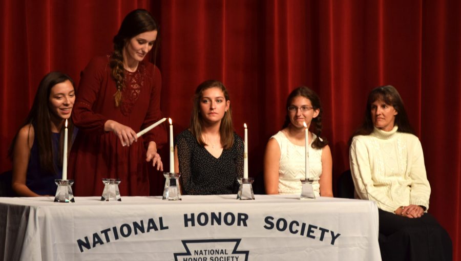 NHS members at their  celebrate their success at their induction ceremony earlier this year. Photo by Sarah Peterson