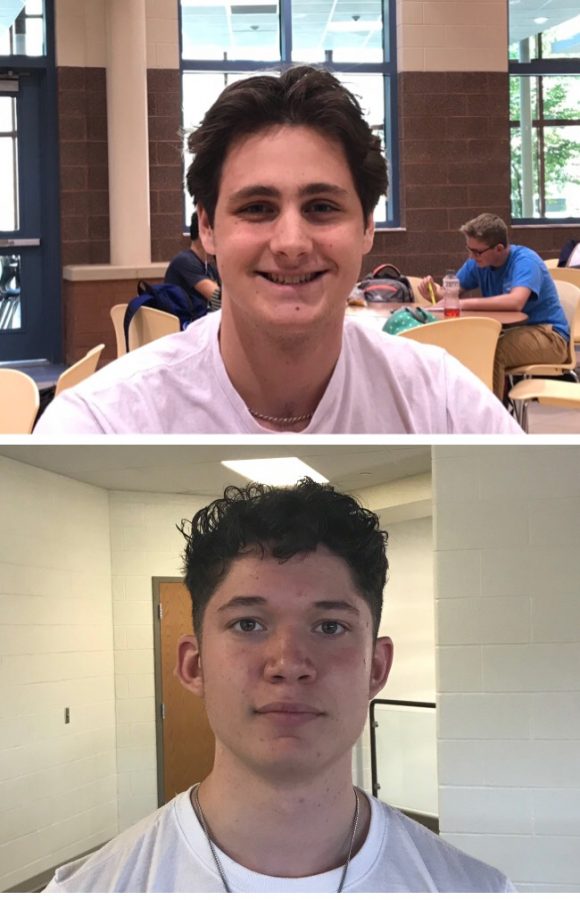 Senior Will McCord (Top), who is a spirit leader at football games, and junior Julian Hazel (Bottom), who plays basketball, defend their own sides of the attendance turnout.