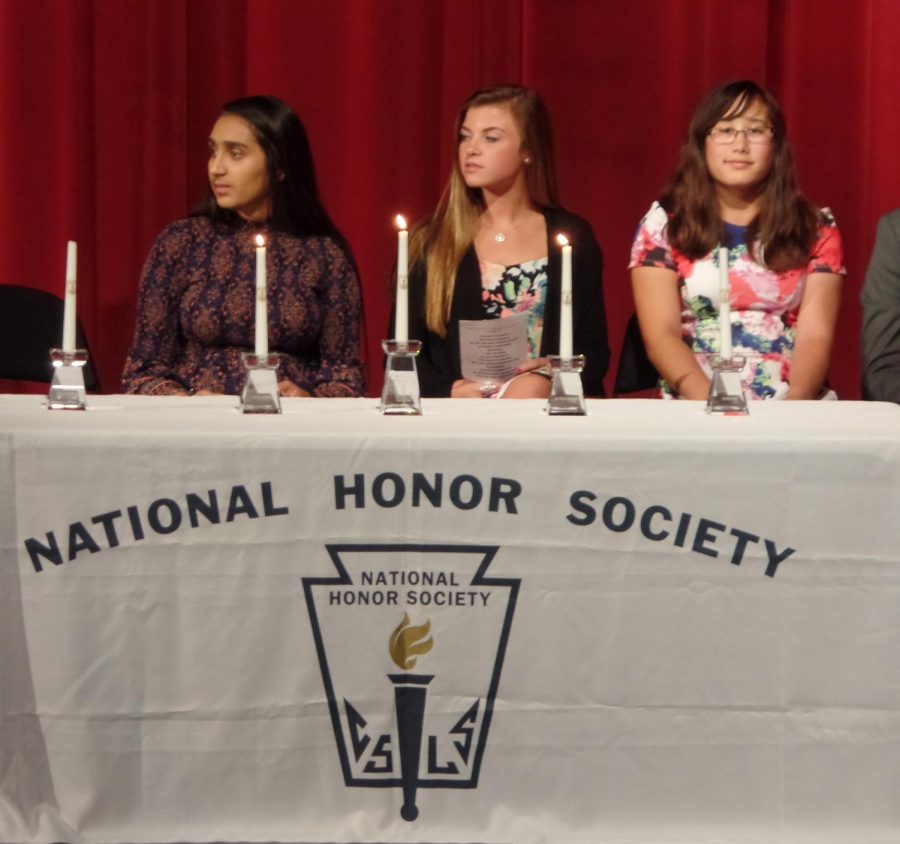 NHS Officers welcome new members during the Oct. induction ceremony of 2017.  