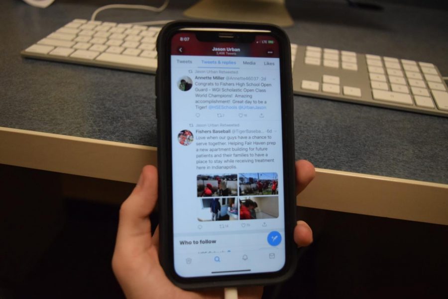 Principal Jason Urbans Twitter account serves as a school hub on social media, as he retweets several developments from teachers, clubs and other administrators.