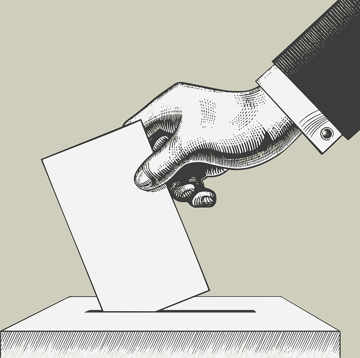 Cartoon polling box.