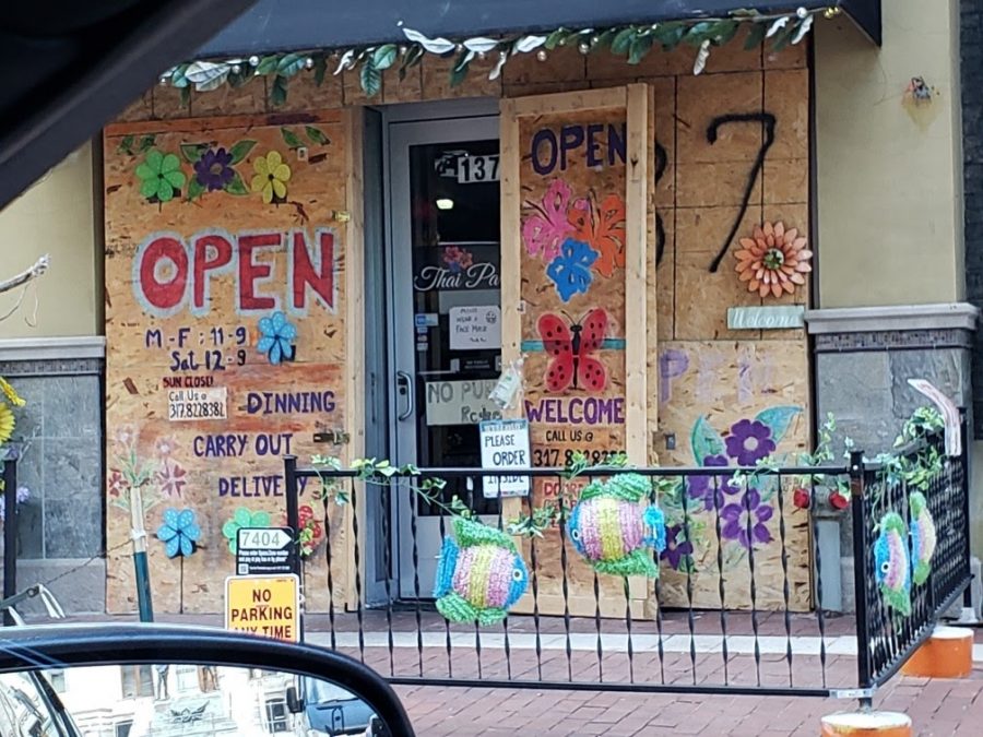 Thai Place, a restaurant in downtown Indianapolis, boarded up their windows out of fear for protests after the election. 