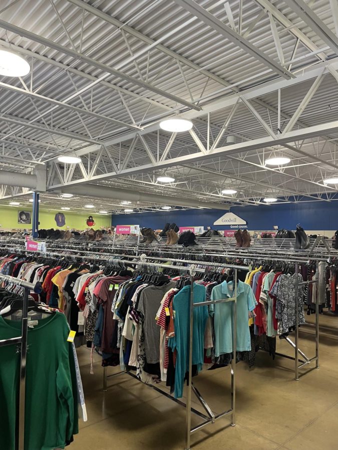 Thrift+stores+such+as+Goodwill+carry+donated+clothes+from+various+decades.+Consumers+are+able+to+buy+the+clothes+at+a+significantly+lower+price+compared+to+retail.