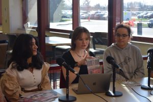 Telethon host Jillian Blackburn interviews Tiger Times editor Malak Samara and Rosie Towler.