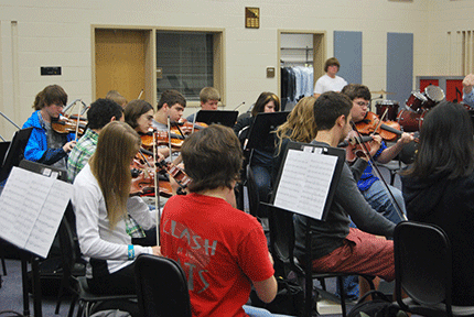 Orchestras work hard for holiday concert