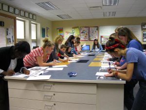 Yearbook peer edits each other's work to be sure there are no errors in the final copy. 