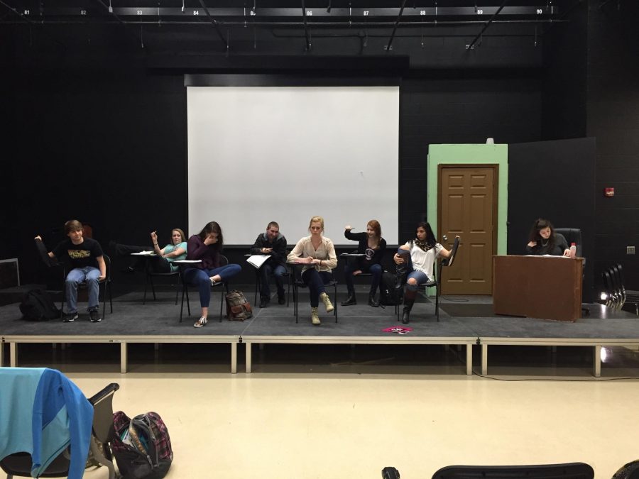 Theater students rehearsing. Photo submitted by Natalie Jacobs