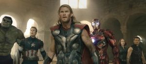 Hulk (Mark Ruffalo), Captain America (Chris Evans), Thor (Chris Hemsworth), Iron Man (Robert Downey Jr.), Black Widow (Scarlett Johansson), and Hawkeye (Jeremy Renner) in "Avengers: Age of Ultron." (Photo courtesy Marvel/TNS)