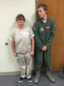 Senior Sam Haggard and junior Jeremy Pafford show off their creative take on their father's clothes during Parent Day on Sept 14. Photo by Lia Benvenutti. 