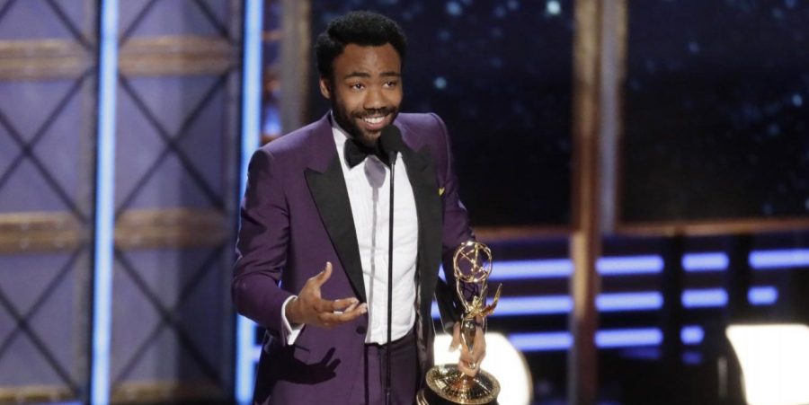 Donald Glover, who will play Lando Calrissian in the upcoming Solo movie, accepts an Emmy for Outstanding Lead Actor, making him one of the many award-winning actors to play a role in Star Wars. Photo used with permission of Tribune News Service.