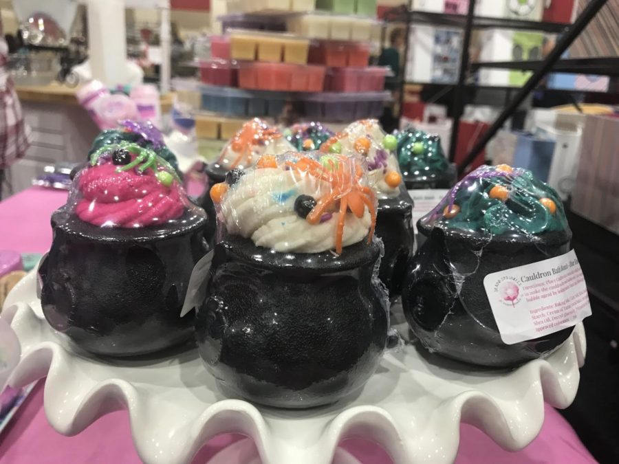 Soap+and+Sprinkles%E2%80%99+showcases+its+limited-time+offer+of+Halloween+cauldron+bath+bombs+on+Oct.+13.+
