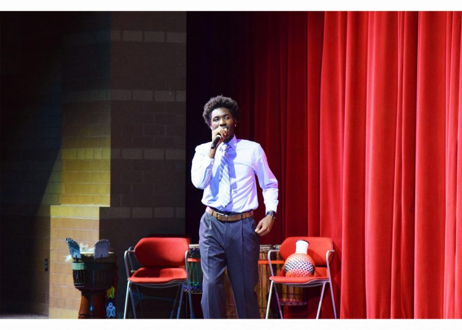 Senior Chase Iseghohi is the co-president of the Future Black Leaders and hosted the event in the auditorium on Feb. 20. When he started Future Black Leaders his freshmen year, the Black Heritage Celebration was a parent planned event. This year, the event was student driven, led, and organized. 