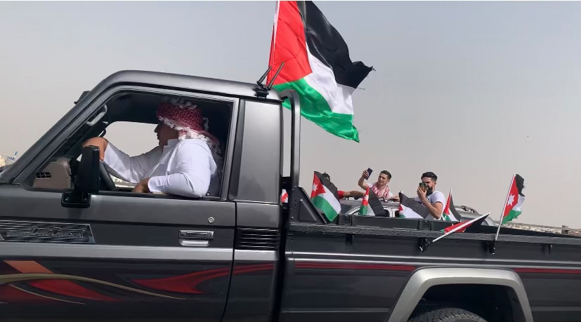On+May+21%2C+Jordanian+civilians+participated+in+a+drive-by+protest+for+the+freedom+of+Palestine.+They+held+Palestinian+flags%2C+honked+their+horns%2C+chanted+%E2%80%9CFree+free+Palestine%E2%80%9D+and+blasted+traditional+Palestinian+music.+
