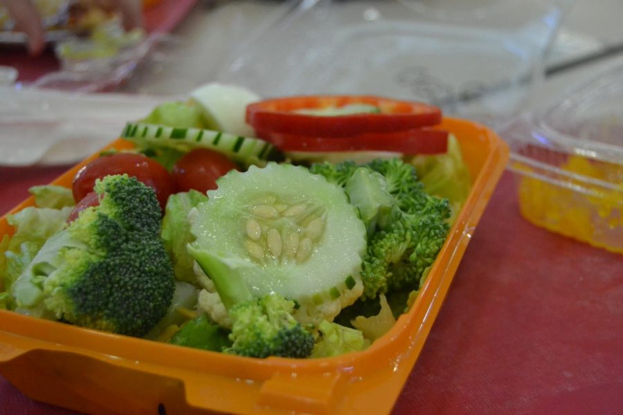 A fresh salad, one of the vegetarian options offered by FHS.
