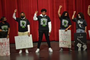 The members of Future Black Leaders show their support for equality. The celebration was on Feb.16. 