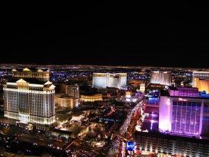A skyline view of Las Vegas which is the host city for the 2022 NFL Draft.