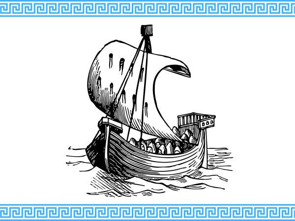 A graphic depicting Odysseus' journey home in Homer's "The Odyssey."