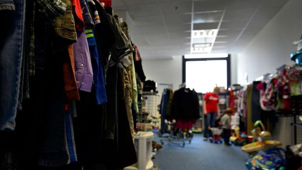 A rack of clothing in a thrift shop. Photo used with the permission of Creative Commons. 