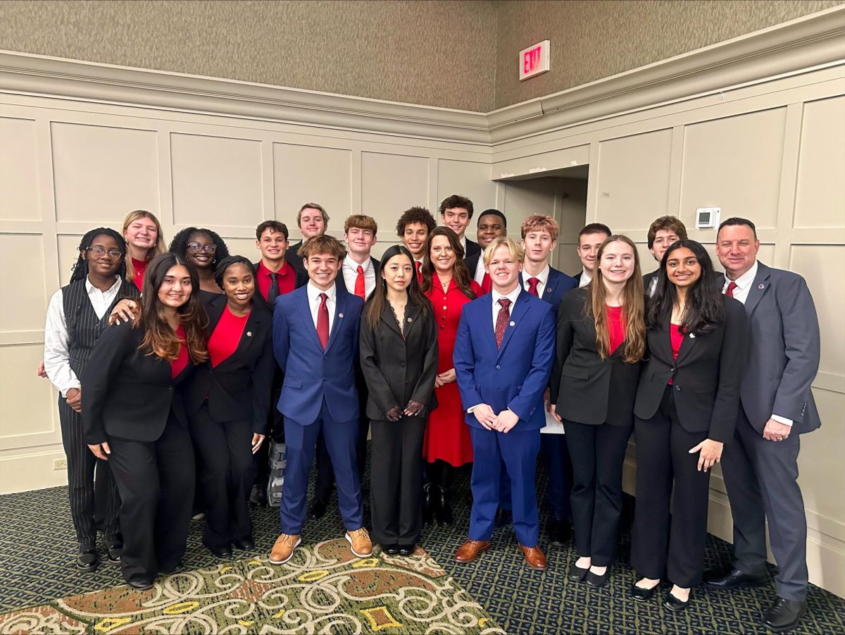 The 2025 We the People team pose for a group picture at this year's state competition. They ended up placing third. Photo by Liz Paternoster. 