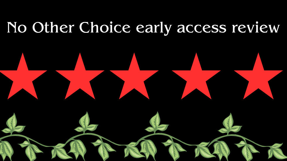A graphic showing a five star rating for "No other choice". Graphic by Jerry Schmidt. 