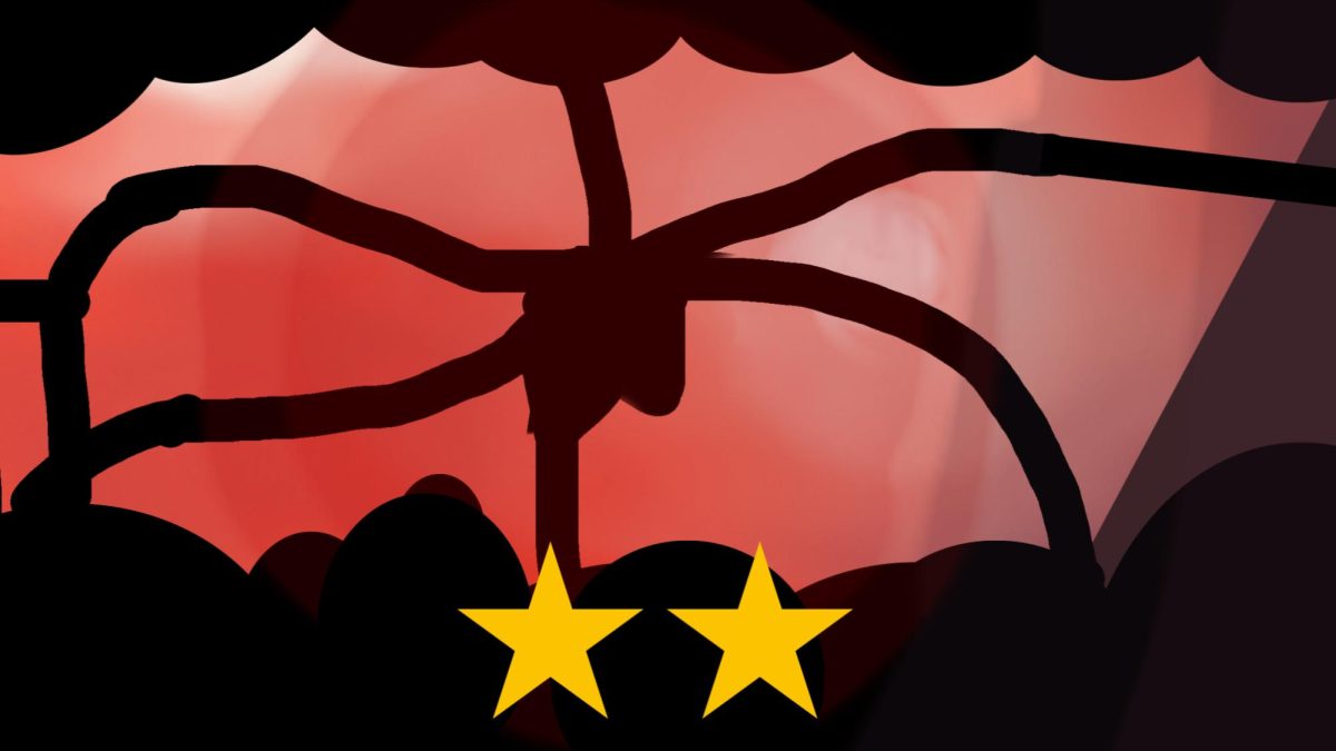 A graphic representing two stars out of five stars given to “Stranger Things” season five part two and three. Graphic by Jerry Schmidt. 