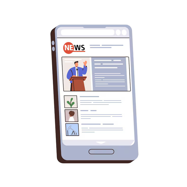 An illustration of a phone with a news website pulled up. Photo by Creative Commons.  